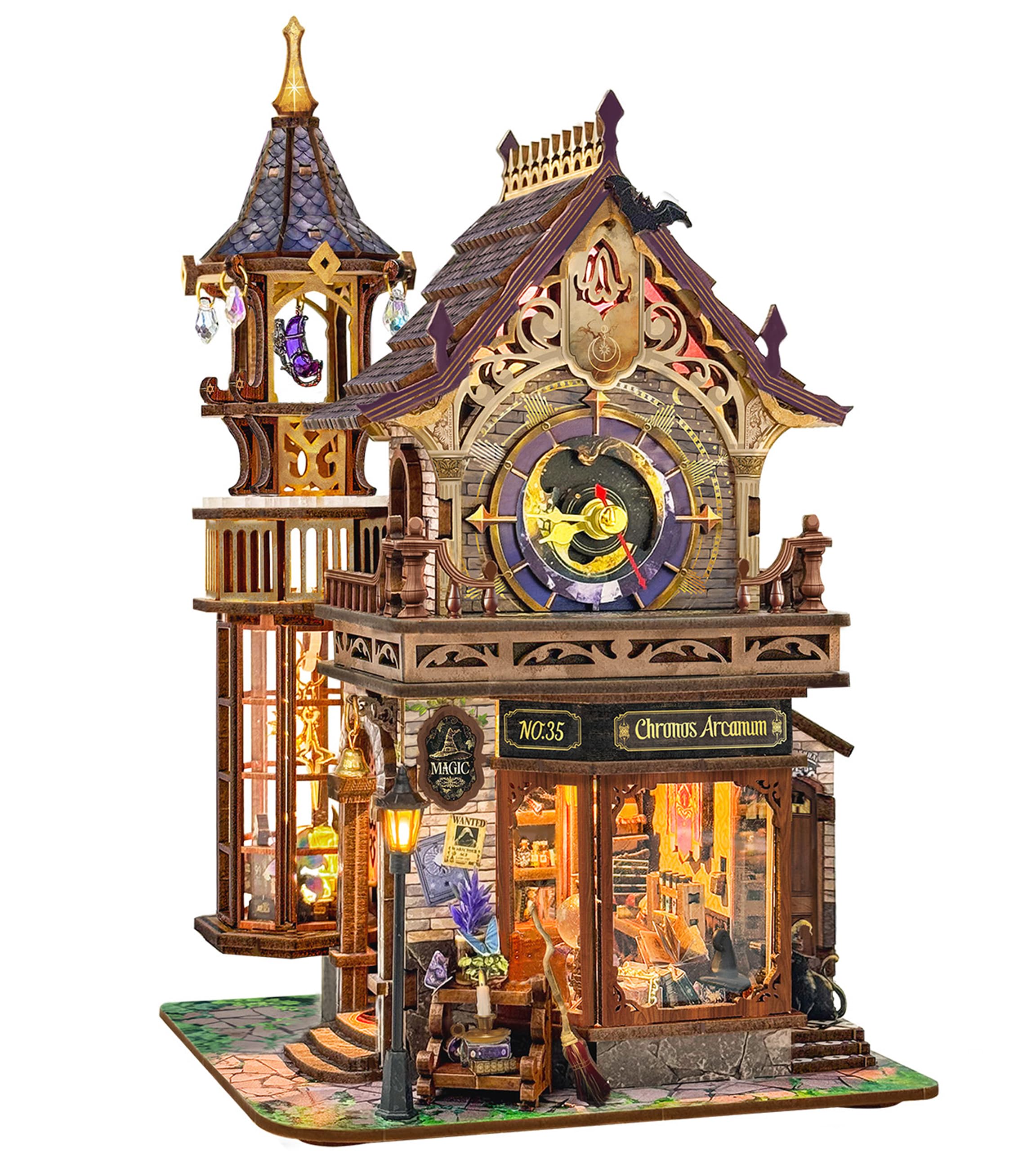 DIY Miniature House Kit, Book Nook Mini House Bookshelf Decor 3D Wooden Puzzle for Adults, Birthday Gift for Family, Friends - Time Magic Club