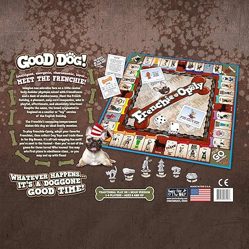 Miniatura 5 de Late for The Sky Frenchie-Opoly - Juego de mesa de bulldog francés para familias y adultos, 2-6 jugadores, a partir de 8 años, regalo para amantes