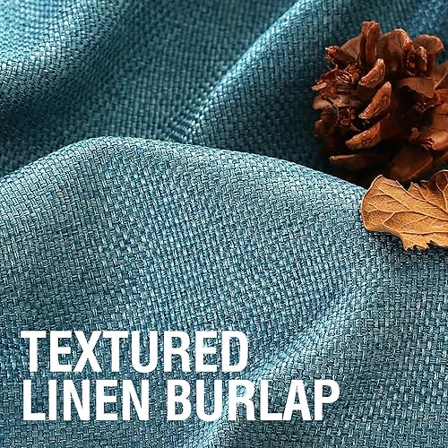 Miniatura 44 de H.VERSAILTEX Cortinas opacas de lino de 96 pulgadas de largo con aislamiento térmico para oscurecer la habitación, cortinas de lino con textura