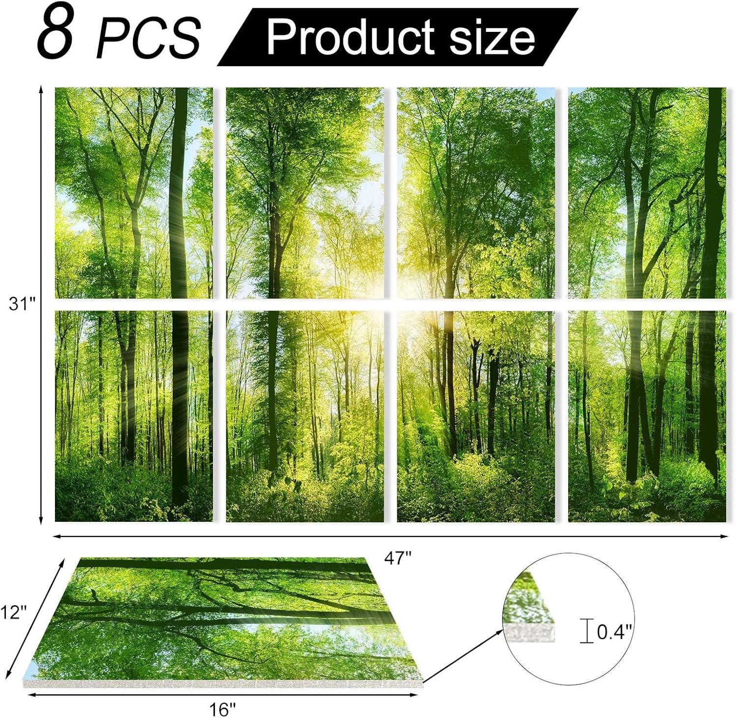 YPY Sound Proofing Panels for Walls: 8 Pack 48"x32" Decorative Art Acoustic Panel Sound Dampening Panels Absorbing Treatment