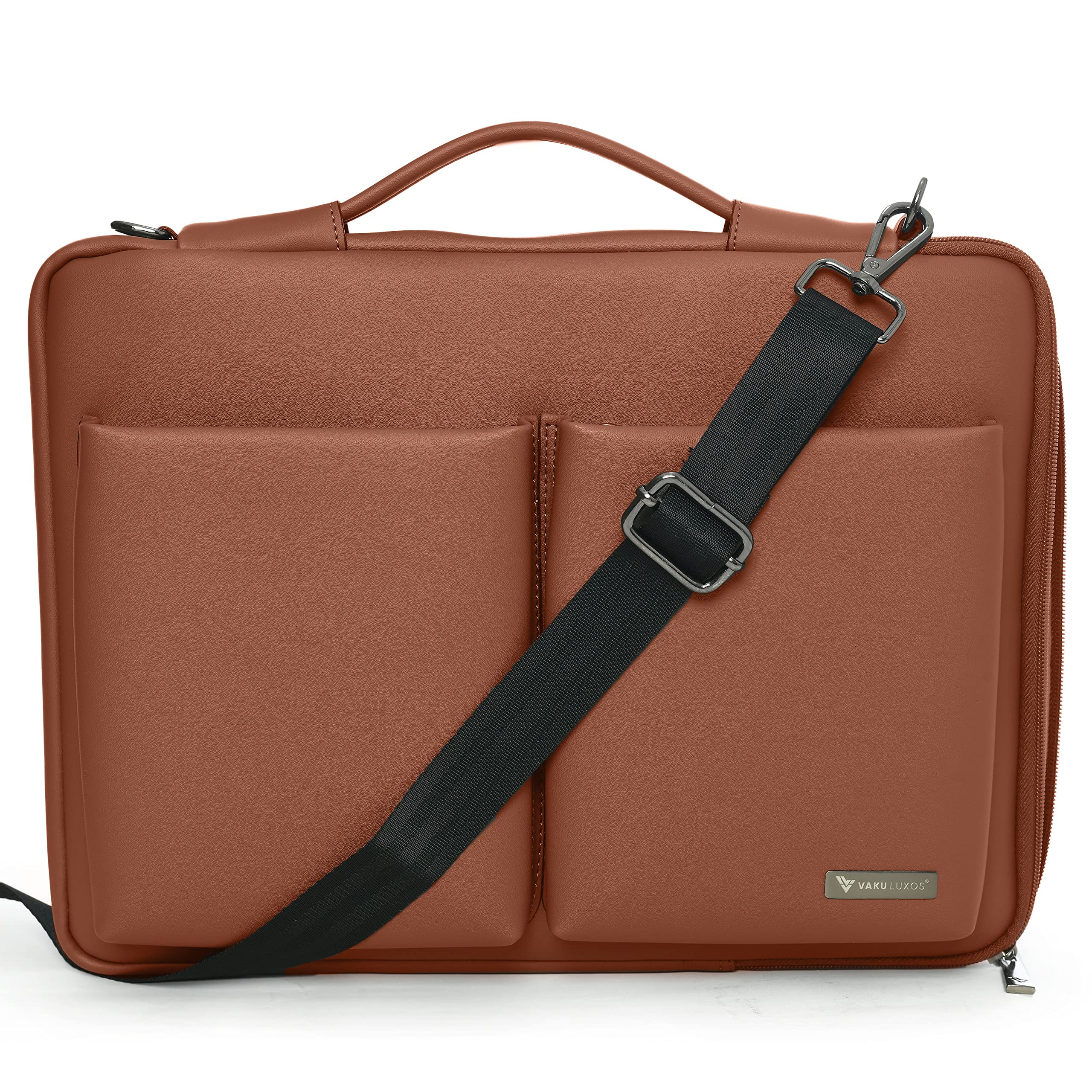 Vaku Luxos® MESTELLA 35.56 CM (14") Laptop Messenger Bag for Men and Women Compatible with MacBook, Premium Collection Refined Leather Sleeve with Adjustable Strap Highly Durable (Brown) (B0BDS9RBDC) Amazon Price History, Amazon Price Tracker