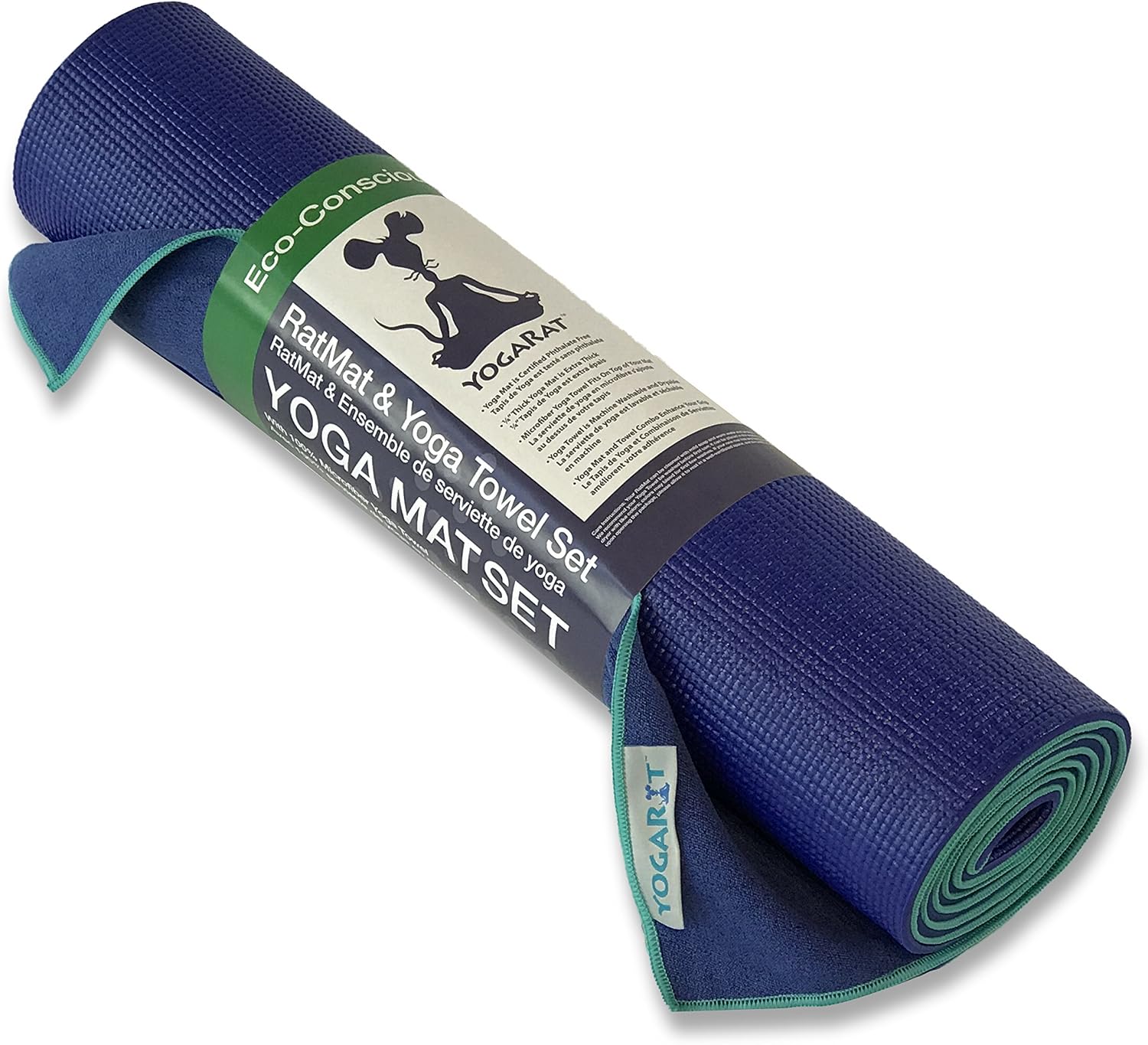 RatMat Yoga Mats - Thick ¼ - Option to Purchase with Yoga Towel - RatMat & Yoga Towel Bundles Available - Classic or Gummy Grip Yoga Towel Mat Sets - Phthalate Free Mats - 100% Microfiber Yoga Towels