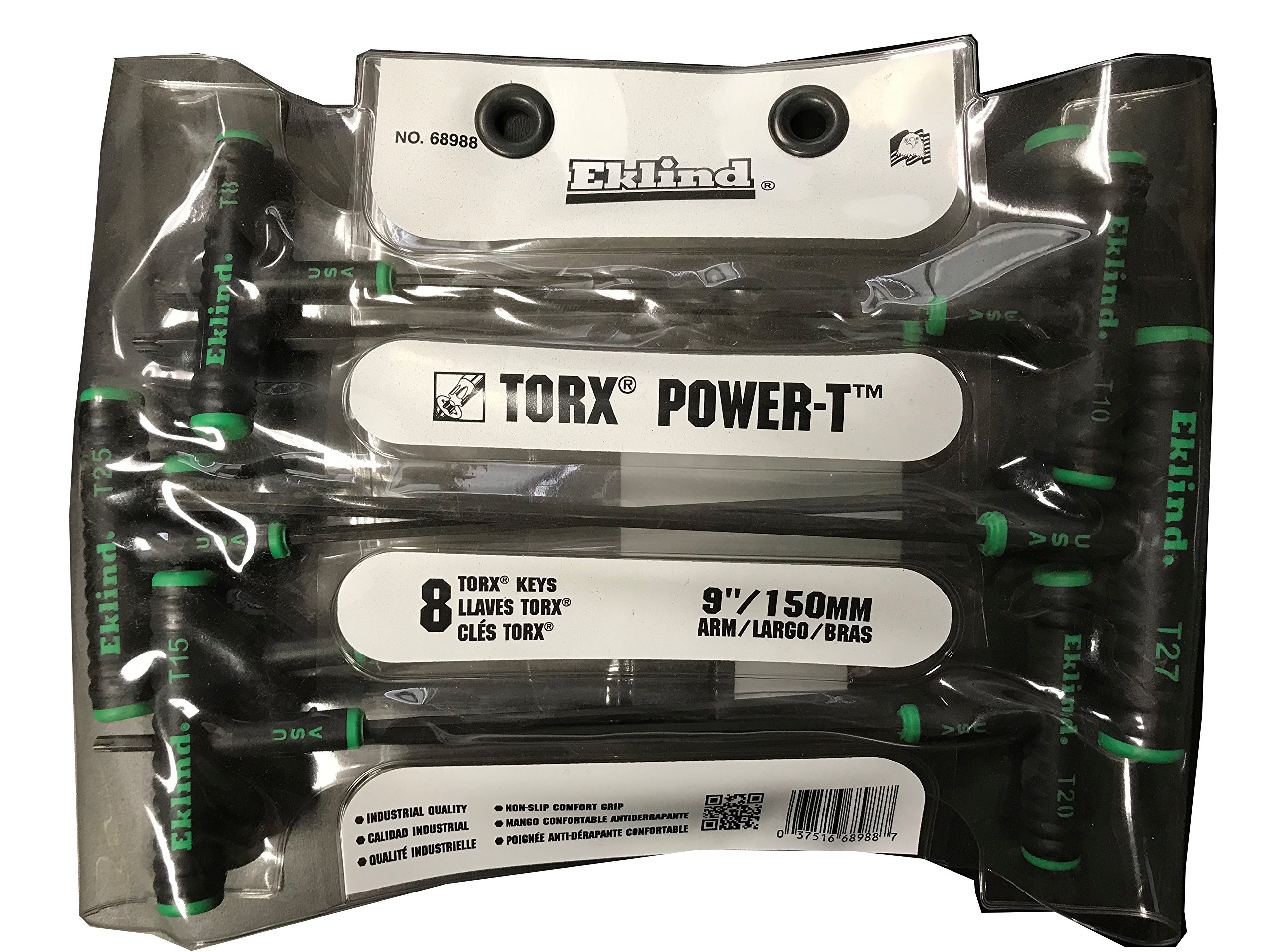 Eklind Tool Eklind 68988 Power-T zestaw kluczy 8 szt. Torx z woreczkiem 23 cm ramię