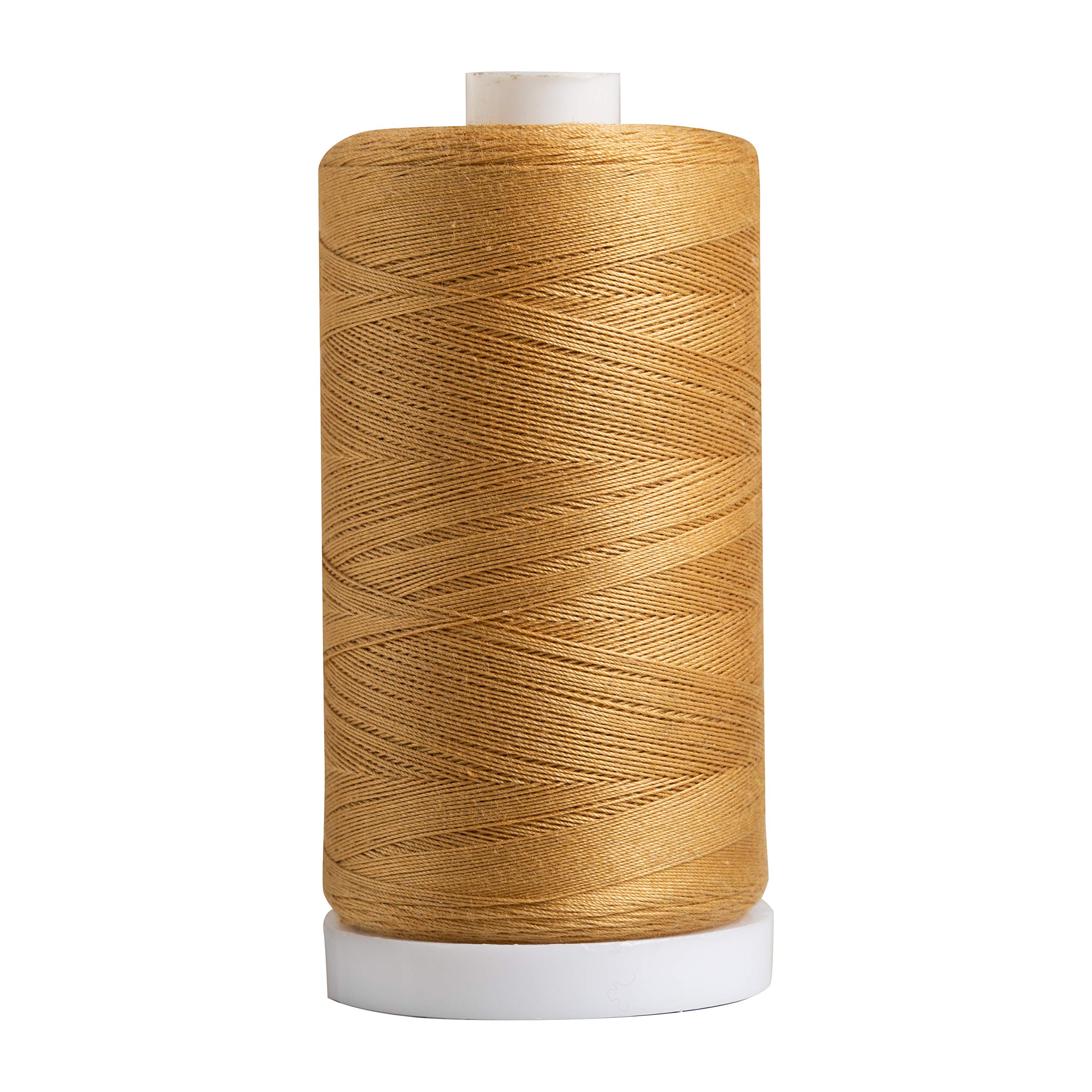 Connecting Threads Brown 100% Cotton Thread for Sewing, Quilting, and Crafting - 50-Weight - 1200 Yard Large Spool (Caramel)
