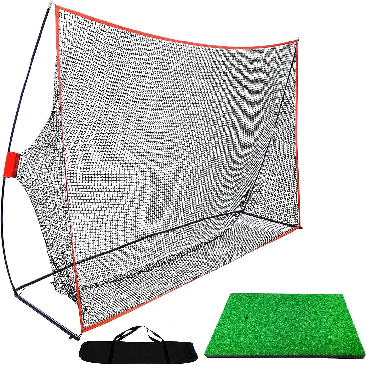 Golfnetz Übungsnetz Outdoor Set Golfübungsnetz 300 x 213 cm (10 x 7 ft) mit 60 x 30 cm Golfmatte und 1 Golf Tees Gummi, Golf Driving Training Schlagnetz Trainingsnetz Trainingshilfe zum Garten
