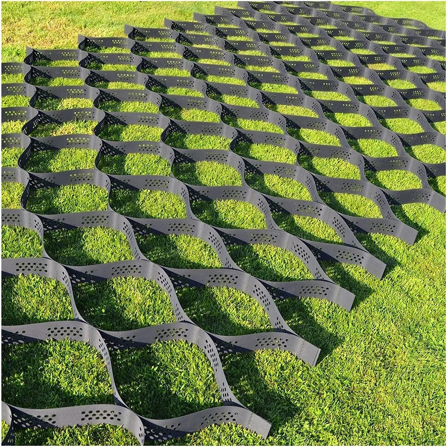 Système de géocellules pliables pour stabiliser le gravier de pois sans déformation de terrain
