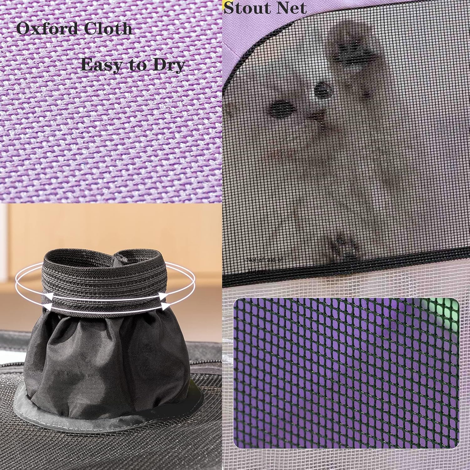 Pet Cat Dog Drying Box,Portable Foldable Cat Drying Room,Drying Crate Cage for Small Medium and Large Dogs (Purple)