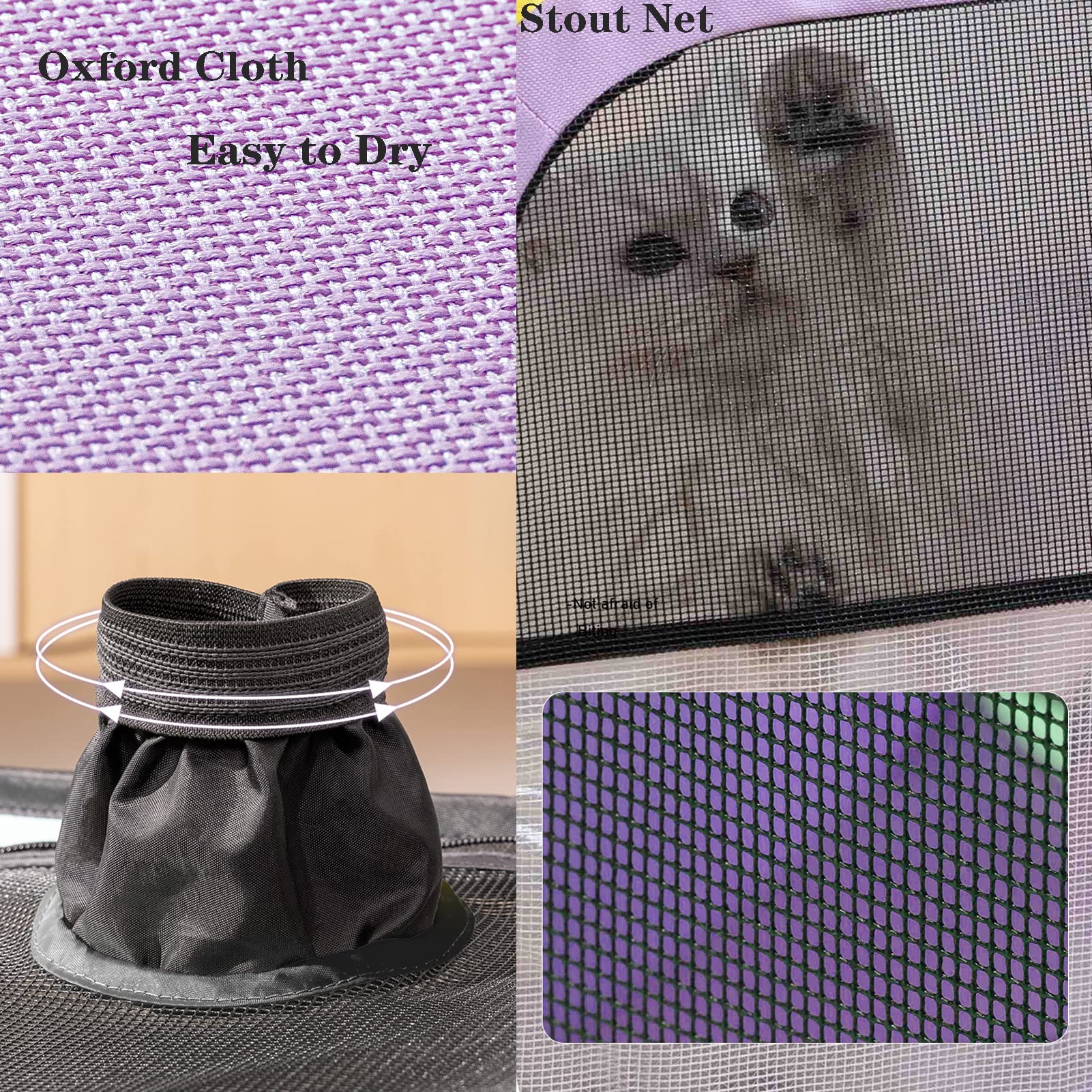 Pet Drying Box, Drying Room for Cats and Dogs Multifunctional Collapsible Box for Cats and Small and Medium Dogs (L, Purple) - Image 4