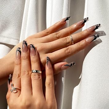 Gold Finger Full Cover False Nails Kit with Glue, Trendy Design, Ready to Wear Gel, Medium, Long, Extra Long Length Nails Be Yourself