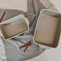 Vista 7 de Mora - Juego de 2 platos de cerámica para horno, cacerola, pan de plátano, brownies, asar, asar y hornear. Moldes de pan de 7 x 11 pulgadas