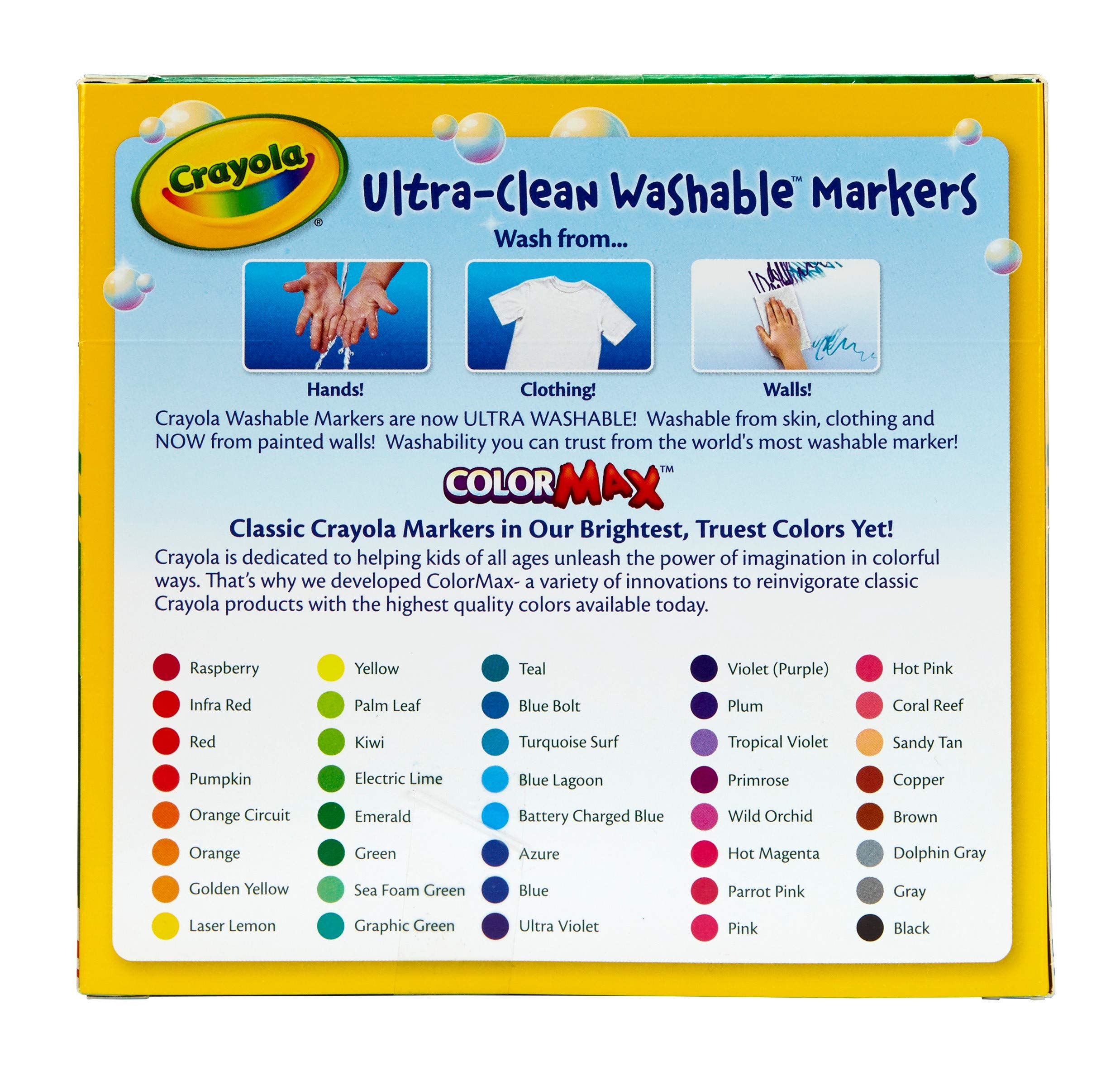 Crayola Ultra Clean Washable Markers, Broad Line Markers, Gifts, 40