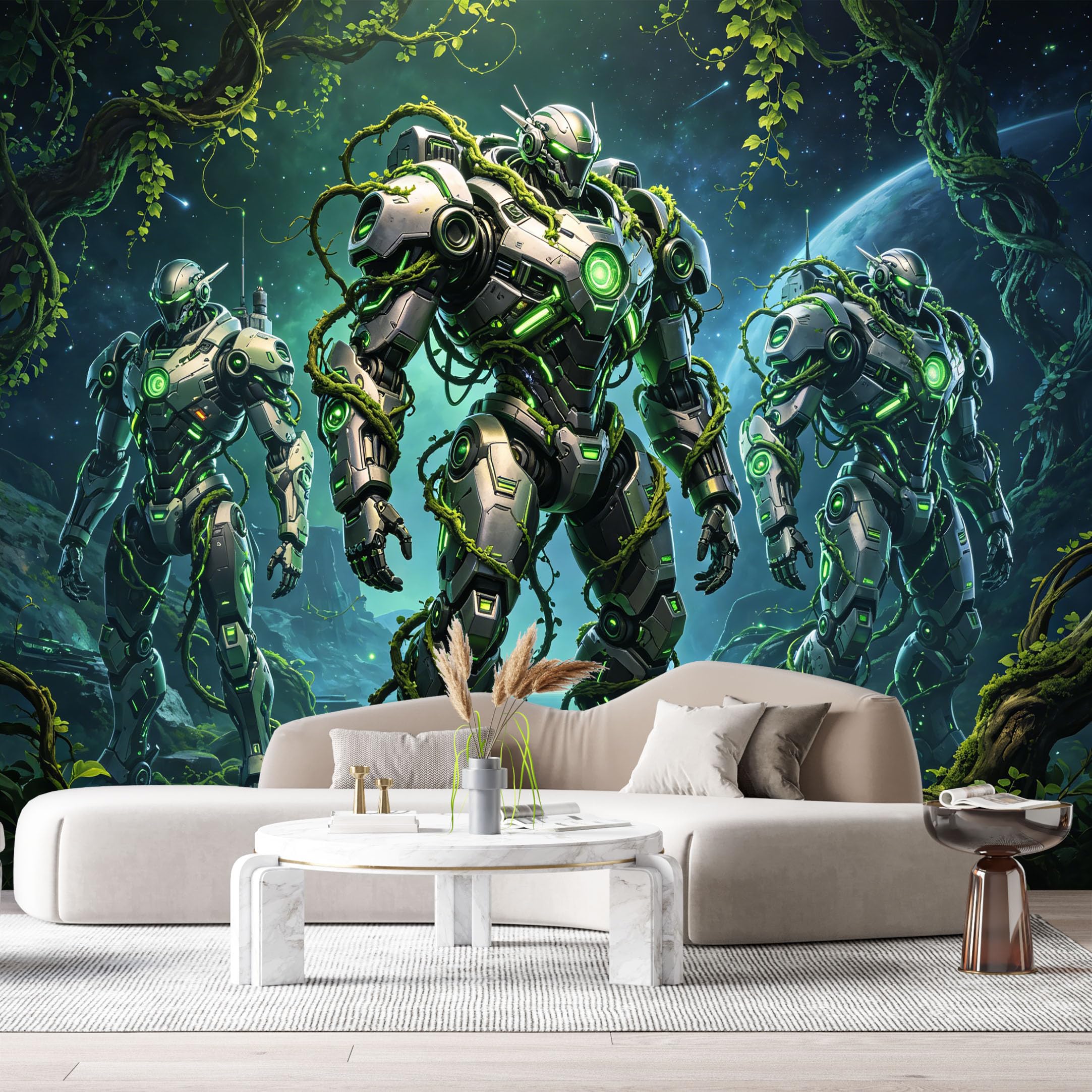 Custom Size Wall Murals Mecha SciFi Cyberpunk Abstract Modern 3D SelfAdhesive Wall Fabric Removable Large Wallpaper for Photo Living Room Interior Decor Wall Art