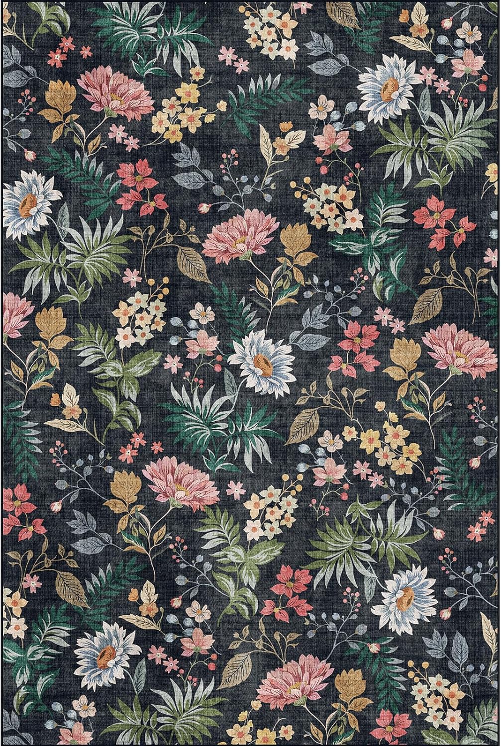 BLISSA 6x9 Area Rugs for Bedroom - Soft Floral Washable Living Room Rug Flower Non-Slip Ultra-Thin Boho Colorful Carpet for Dining Room Nursery Playroom Classroom Home Decor Aesthetic