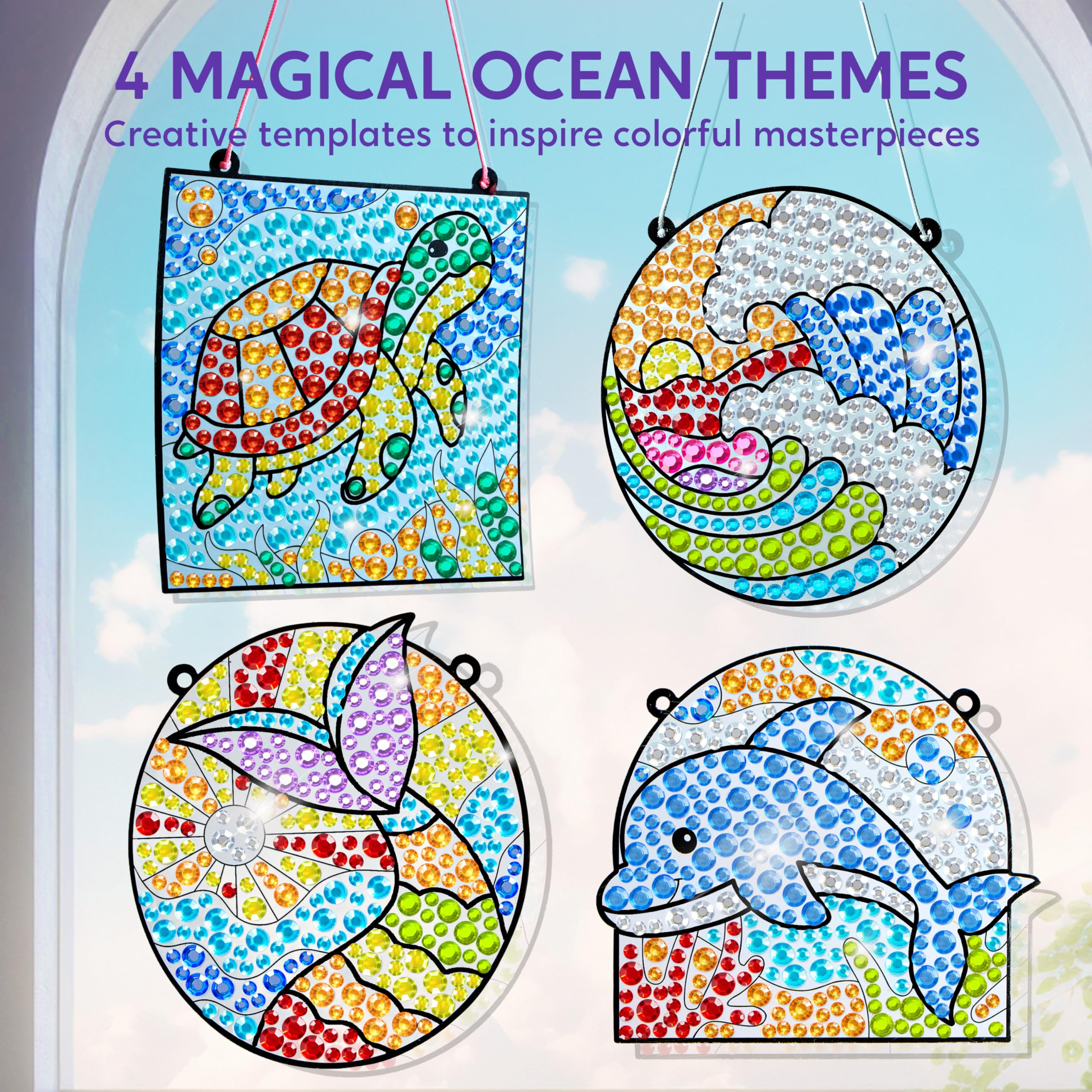 Klever Kits Suncatcher Window Craft Sets for Kids Gifts for Girls 6 7 8 9 10 11 12 Years, DIY Diamond Painting Set Toys - Image 3