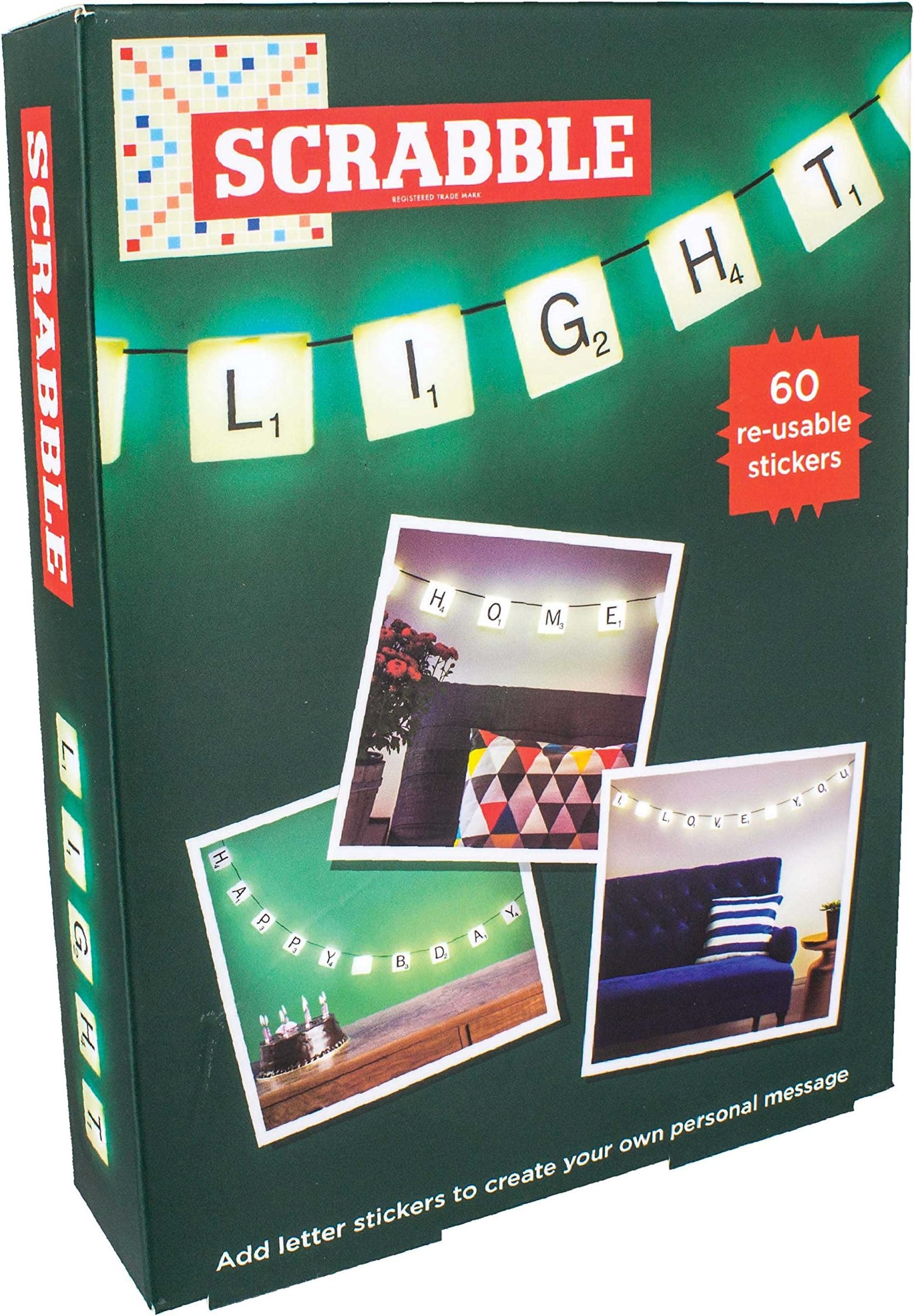 Scrabble Light with 60 re-usable stickers