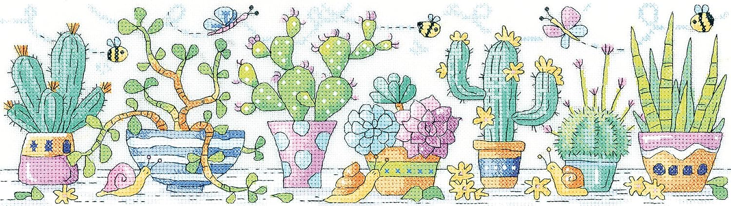 Heritage Crafts Cactus Garden Cross Stitch Kit