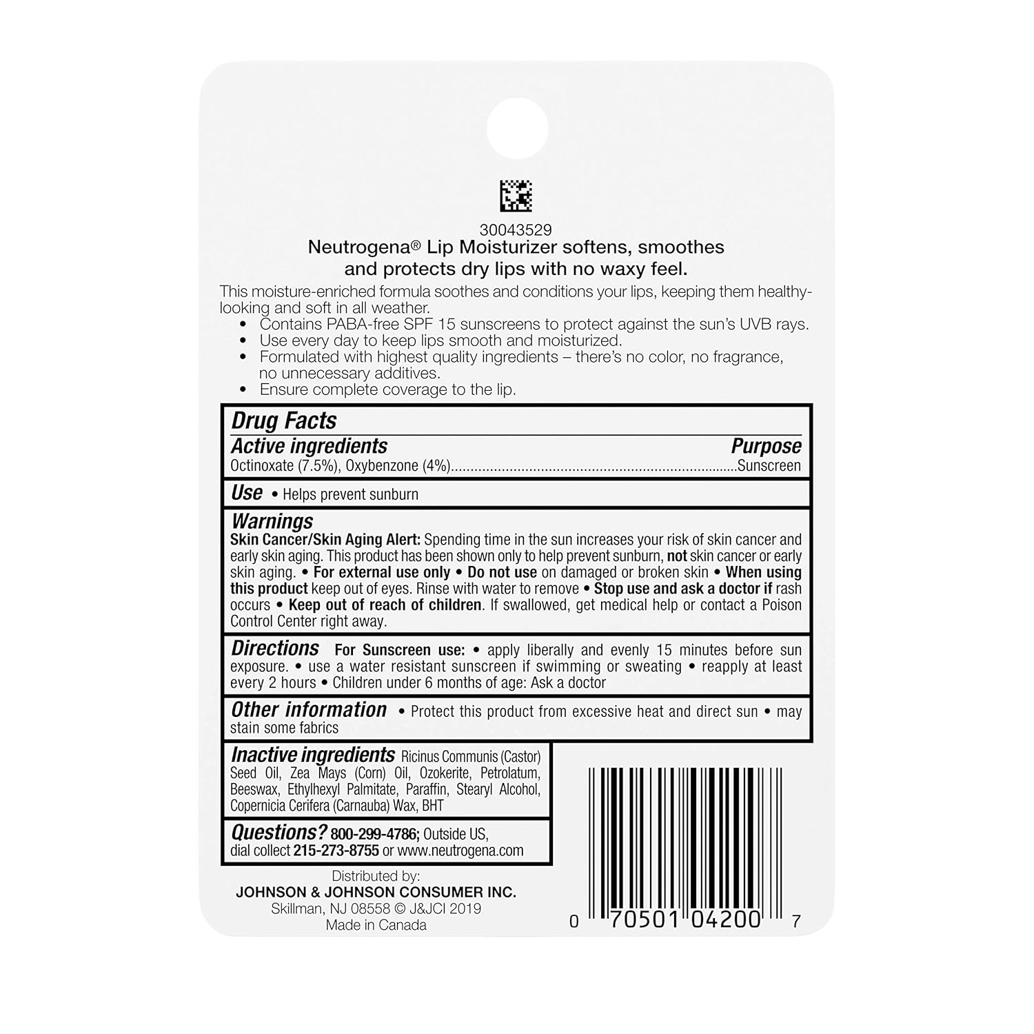 Neutrogena Norwegian Formula Nourishing Lip Moisturizer with SPF 15 Sunscreen, Soothing and Conditioning for Chapped or Dry Lips, Non-Waxy, PABA- and Fragrance-Free,.15 oz (Pack of 12) : Health And Personal Care : Beauty & Personal Care