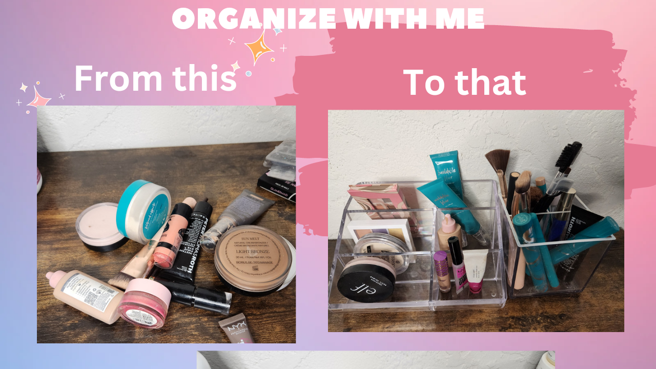 Organize with me using these clear makeup organizers