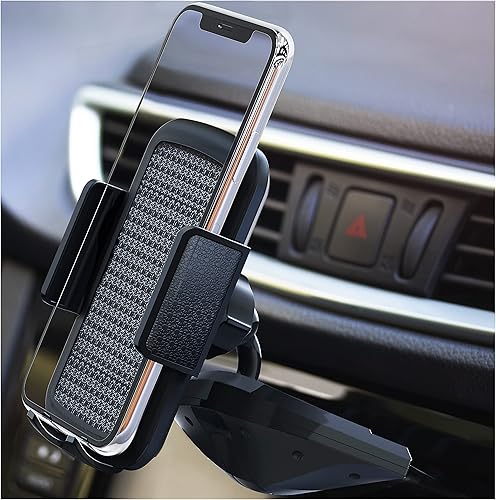BesTrix Soporte para teléfono celular para automóvil soporte para teléfono de automóvil ranura de CD soporte de coche manos libres con agarre fuerte