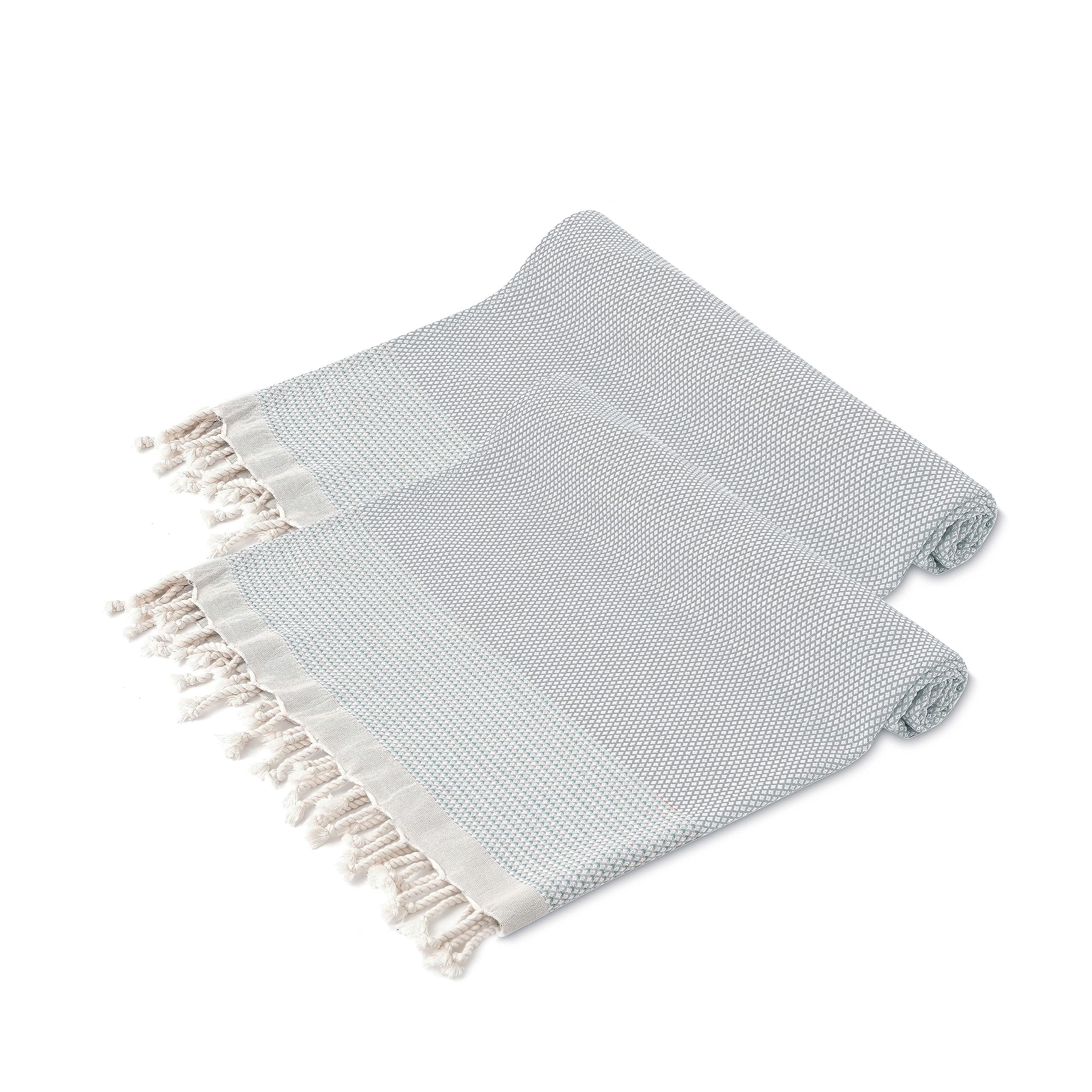 Toalla de hammam turca Peshtemal de secado rápido, ultrasuave y ligera en pack de 2