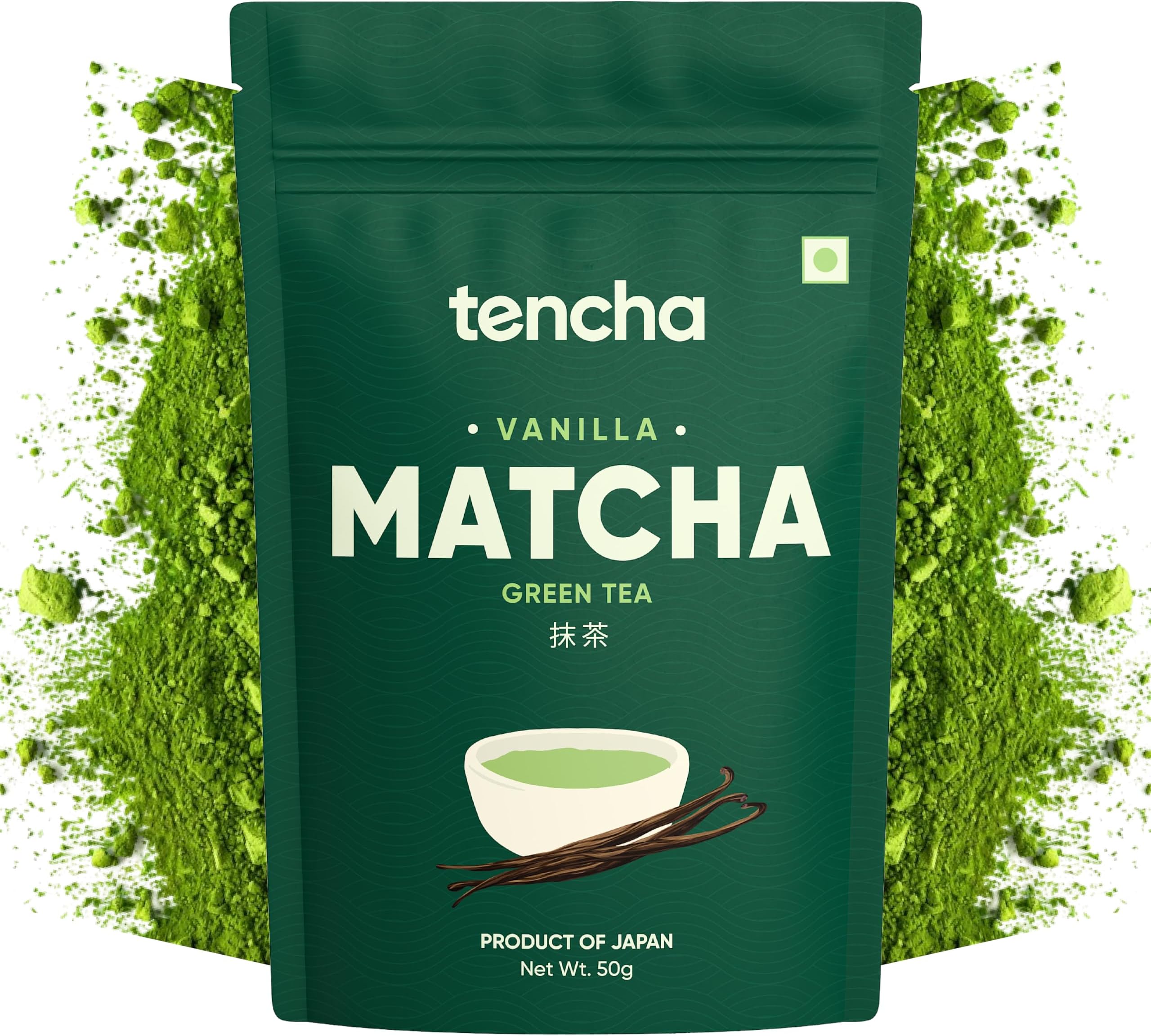 - Tencha Vanilla Matcha Tea, 50 Servings, 50 GM | Pure Japanese Matcha Green Tea Powder | Sourced from Shizuoka, Japan | Vegan | No Artificial Sweeteners