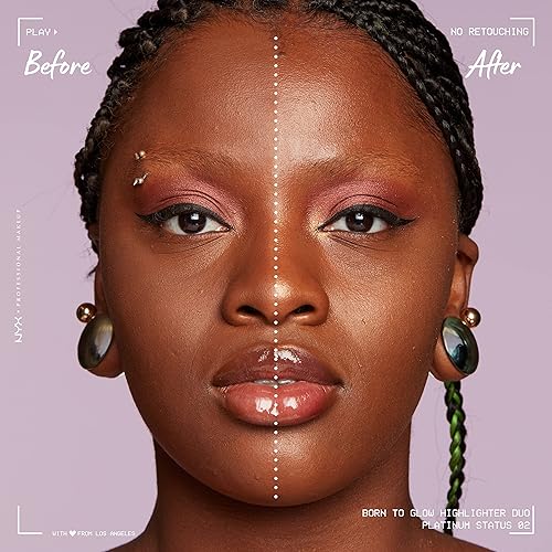 Miniatura 9 de NYX PROFESSIONAL MAKEUP Born To Glow Icy Highlighter Duo - Rock Candy