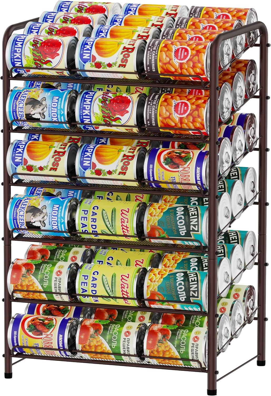 Simple Trending Can Rack Organizer, Can Storage Dispenser Holds up to 72 Cans for Kitchen Cabinet or Pantry, Bronze