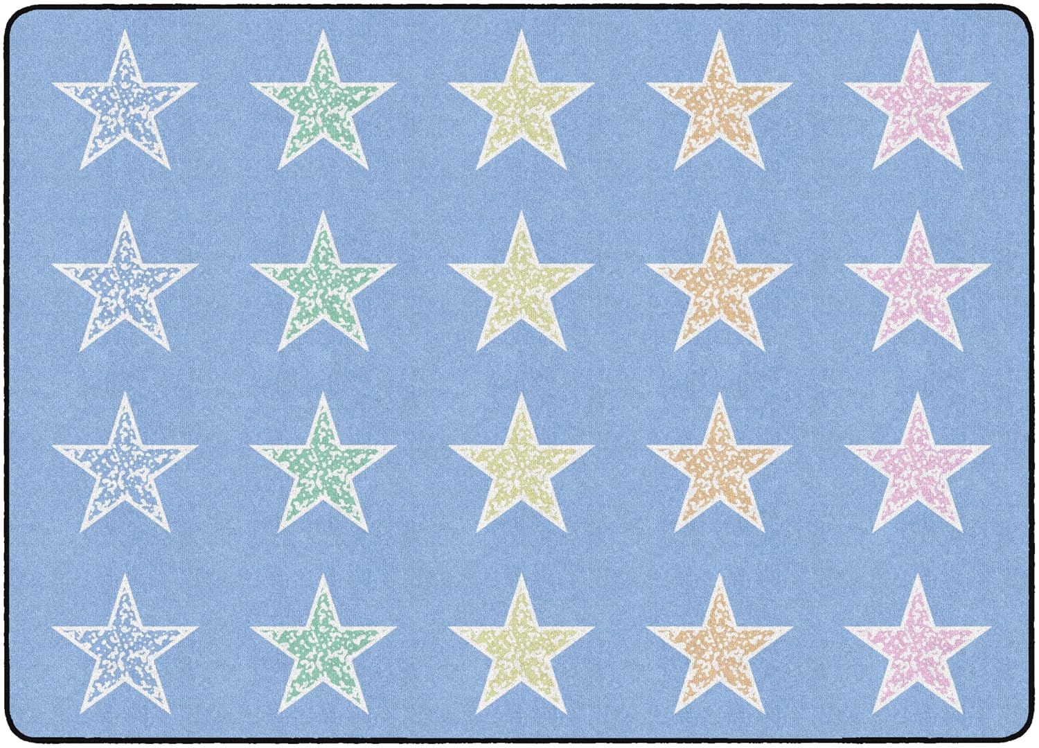 Flagship Carpets Composition Stars Pastel Classroom Educational Area Rug for Kids and Teachers, Durable Quality for Schools, Preschool, Daycare, Learning Centers, and Home, 10'6" x 13'2" - Black