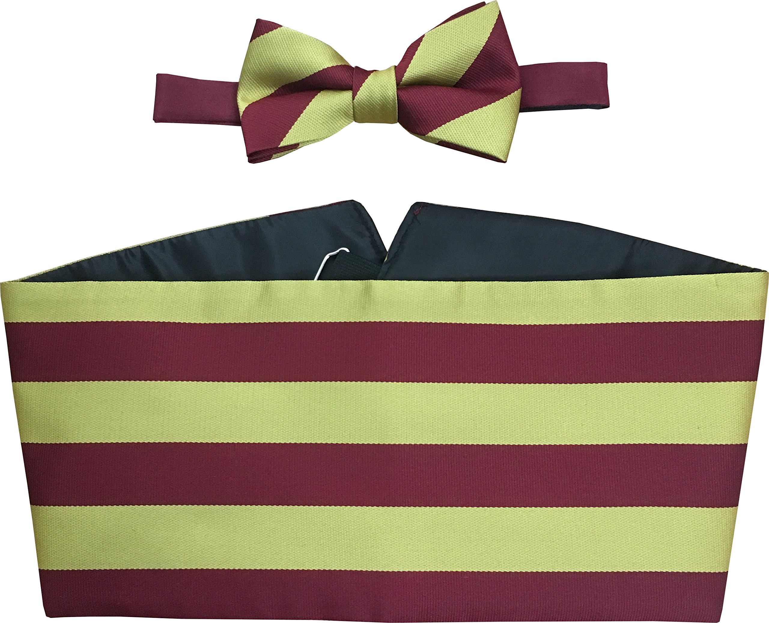 Great British Tie Club Men's Red, Cream Royal Regit Of Fusiliers Cummerbund Set (Includes Bow Tie & Hanky)