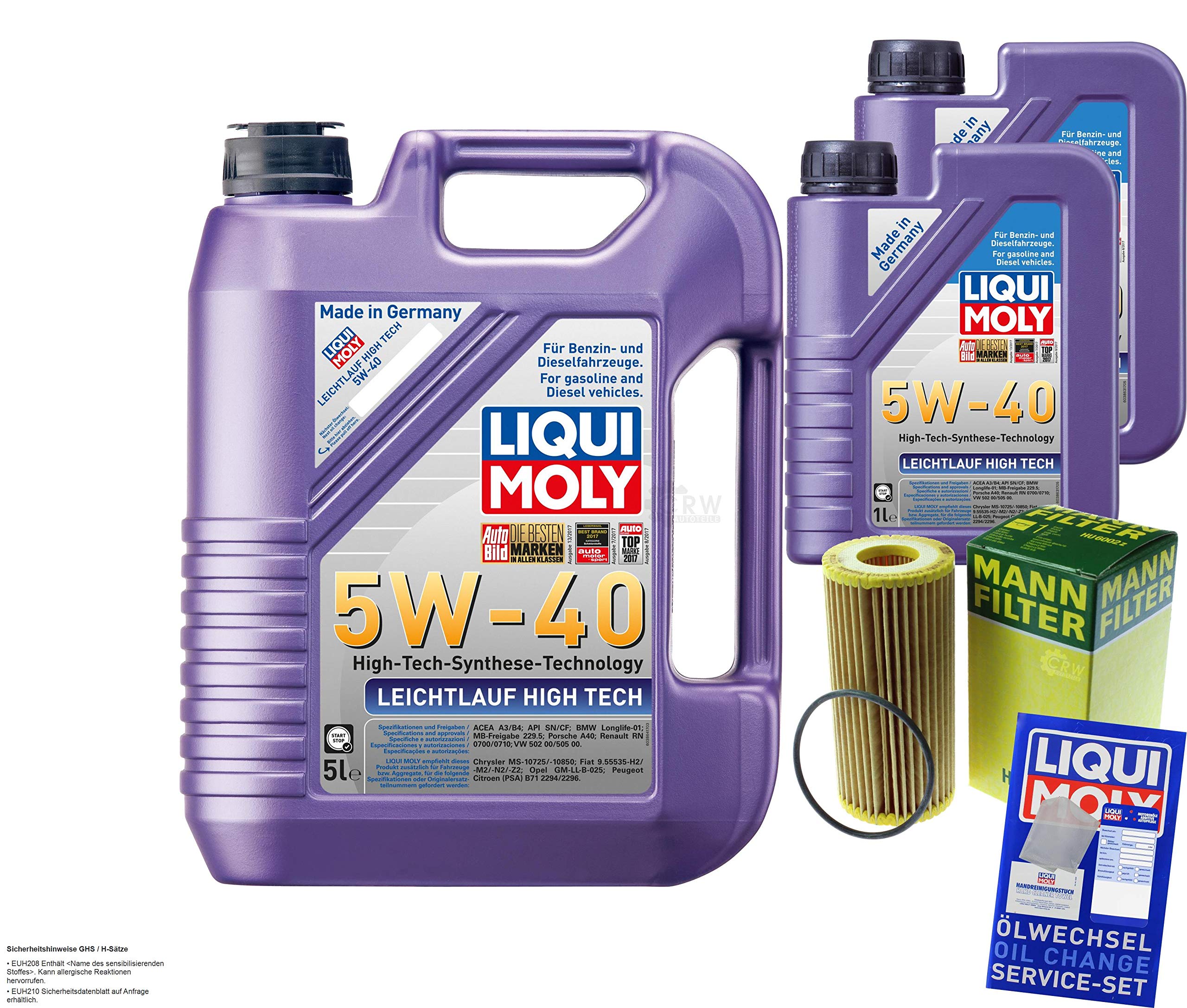 Pacchetto di ispezione 7L LM LL High Tech 5W-40 Olio Motore Auto + Filtro olio Uomo A5 Sportback