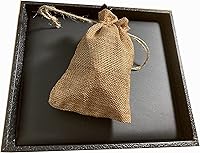 Vista 6 de N'icePackaging - Bandeja de dados acolchada negra de lujo con bolsa de dados de viaje de arpillera marrón - para juegos de rol/mesa/D&D 5e / rodar