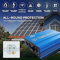 Vista 4 de Power Inverter 1100 Watt Modified Sine Wave Inverter 12V DC to 110V AC Converter for Home, Laptop, Off-Grid Solar Power Inverter with Built-in