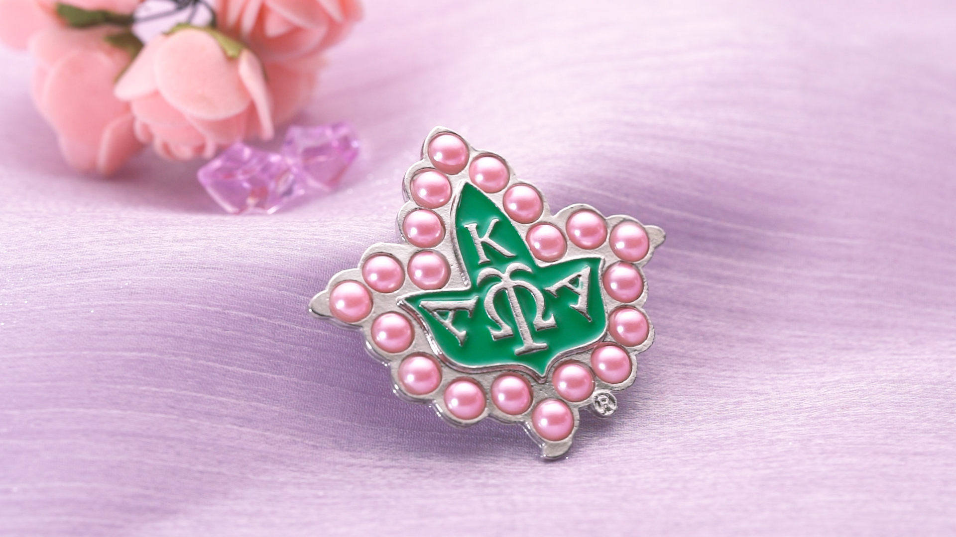 Aka Sorority Scarf For Women Sorority Pearl Brooch Pin Pink