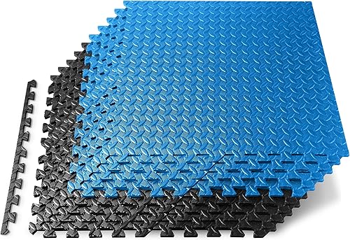 Thick Puzzle Exercise Mat Foam Interlocking Tiles Protect Floors from Gym Equipment Exercise, Durable Non-Skid Texture, Kid Baby Family Safe Easy to