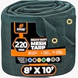 Xpose Safety Heavy Duty Green Mesh Tarp 8' x 10' – 70% Sunblock Shade Cloth with Grommets for Garden, Fence, Privacy Screen, Canopies, Dump Trucks, Pool Cover – Tear & Weather Resistant