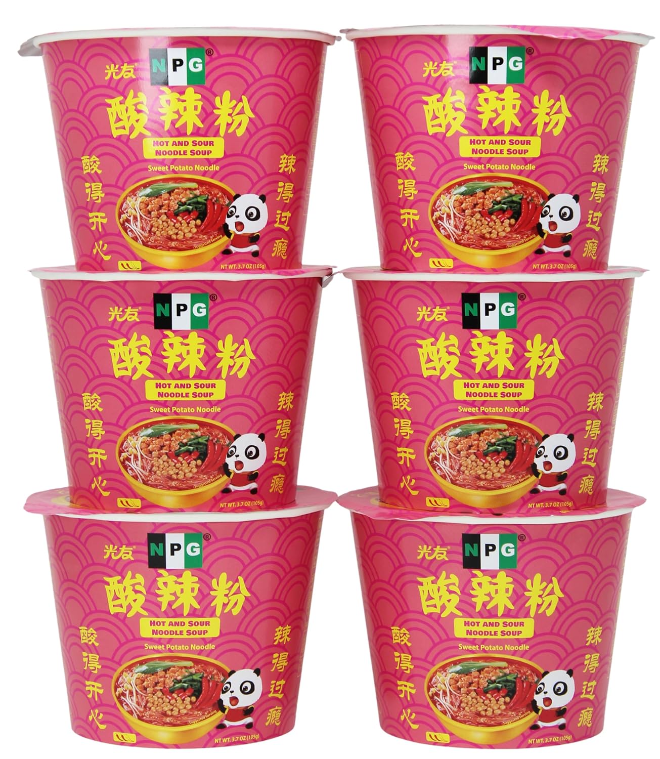 NPG Freeze Dried Chopped Green Onions 2 Oz, and Hot and Sour Noodles, 3.7 Oz (Pack of 6)