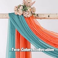 Vista 3 de DONREN - Pañuelo de ventana verde azulado para decoración exterior - Añade un efecto elegante y lujoso a los paneles de cortina