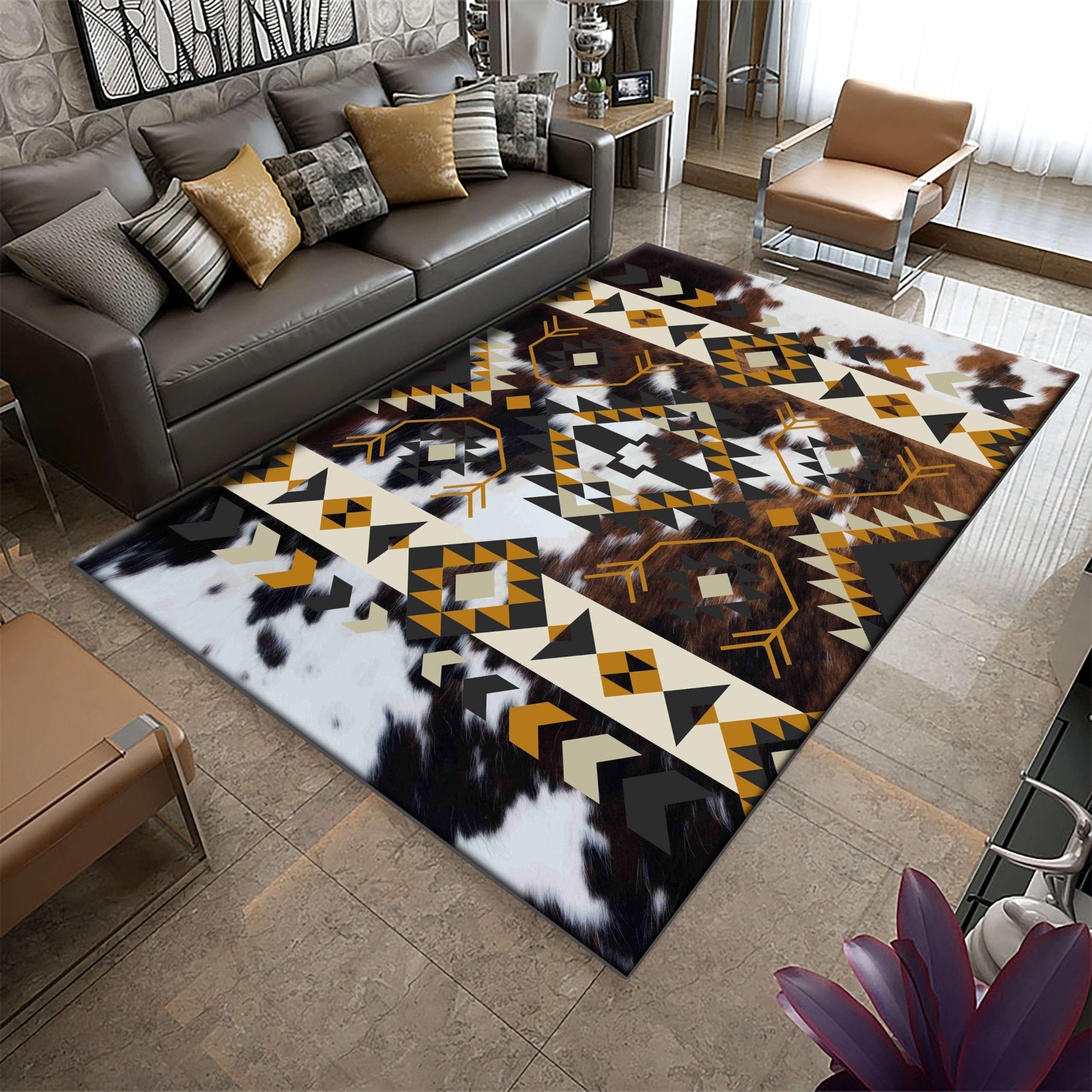Amazon.com: PDENZG Large Cow Decor Cowhide Area Rugs,3x4ft,Western ...