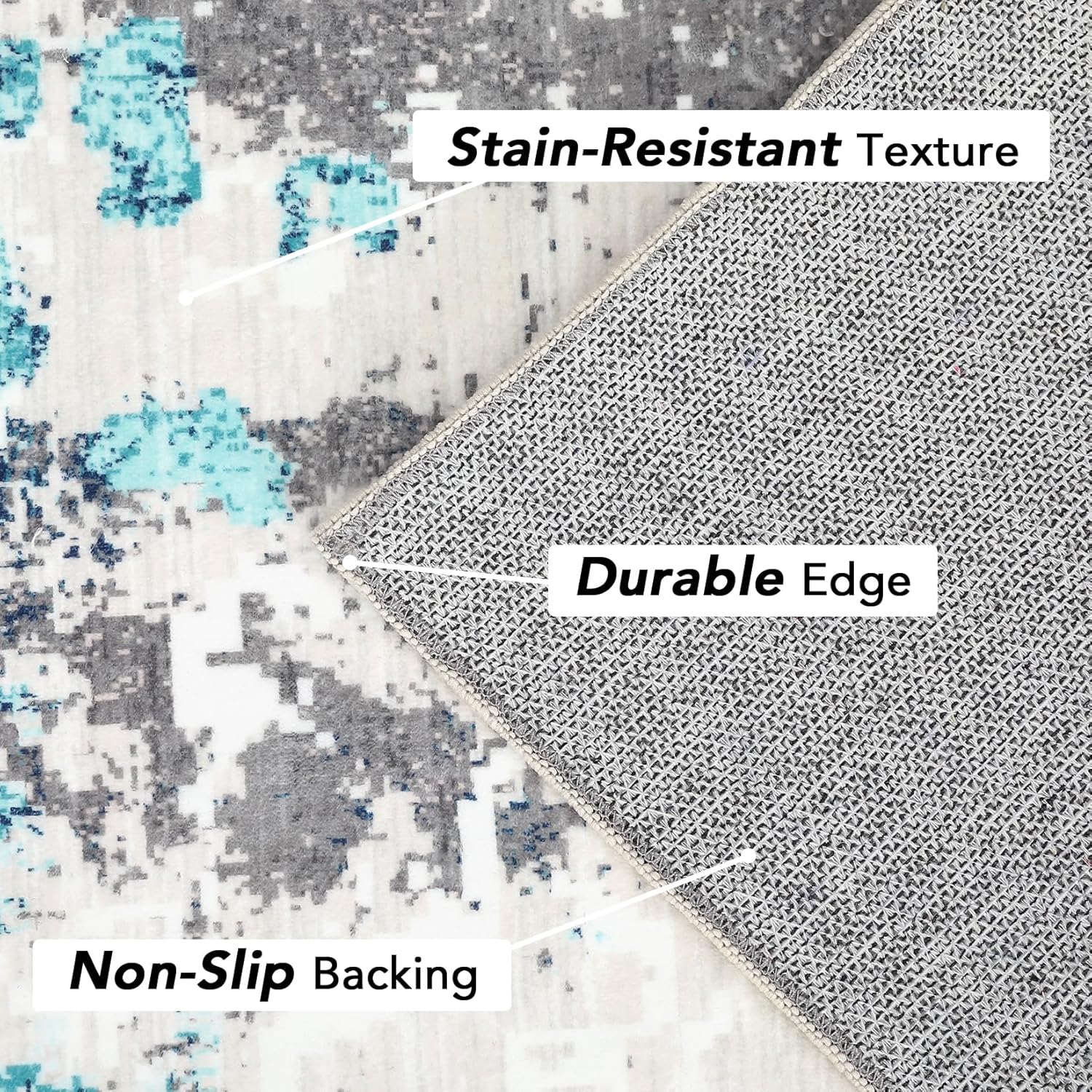 Boho Washable Area Rug 4x6 Modern Rugs Non-Slip Entryway Rug Stain Resistant Rugs Abstract Accent Throw Rugs Floor Carpet for Door Mat Bedrooms Living Laundry Room Decor,4x6