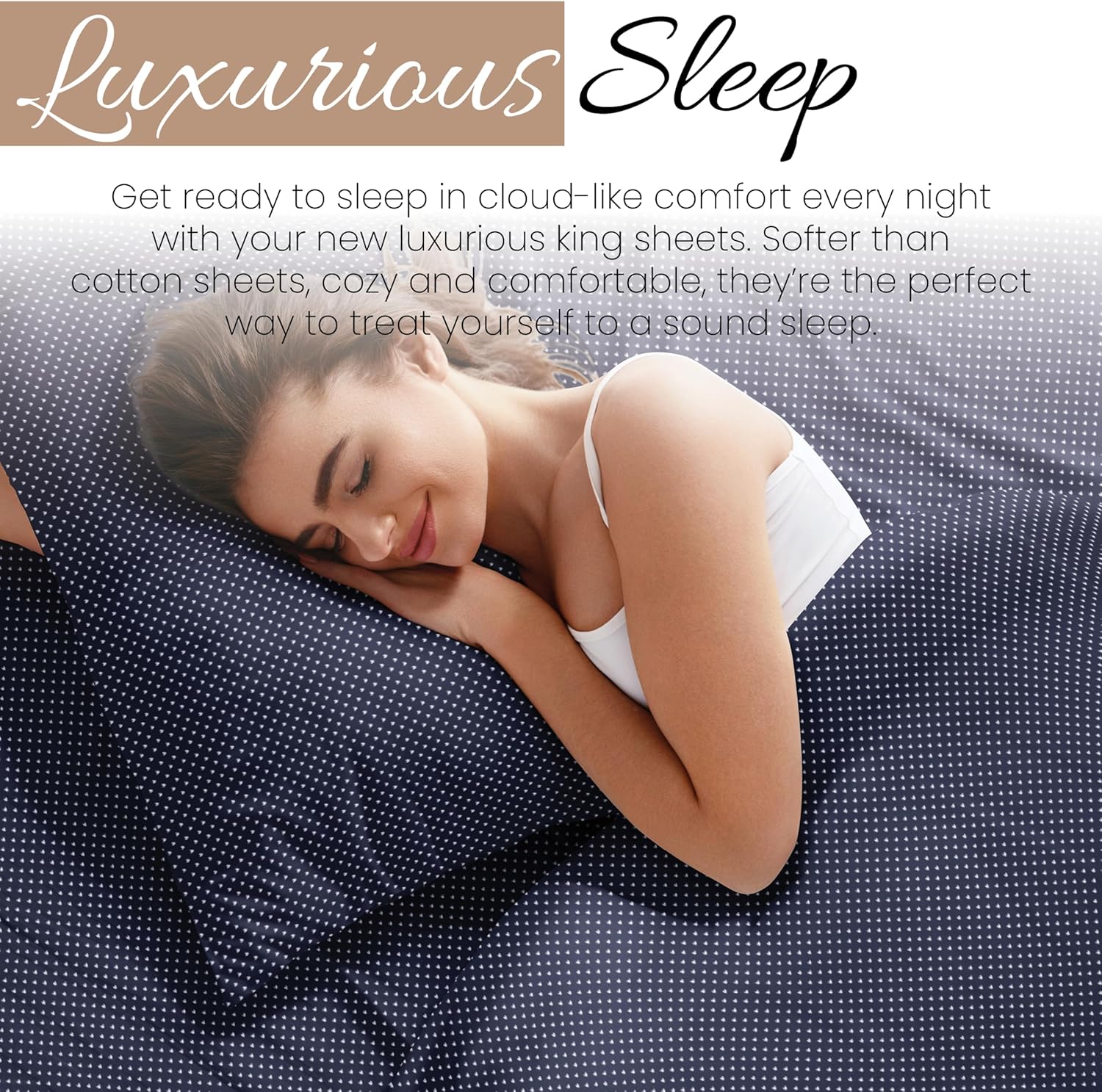 Linen Market 4 Piece King Bedding Sheet Set (Navy Blue Hearts) - Sleep Better Than Ever with These Ultra-Soft & Cooling Bed Sheets for Your King Size Bed - Deep Pocket Fits 16" Mattress