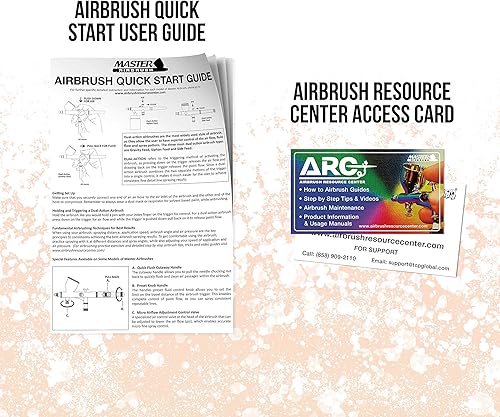 Miniatura 5 de Kit de aerógrafo de doble acción y alimentación por gravedad multiusos de Master Airbrush con manguera de 6 pies y potente compresor de aire