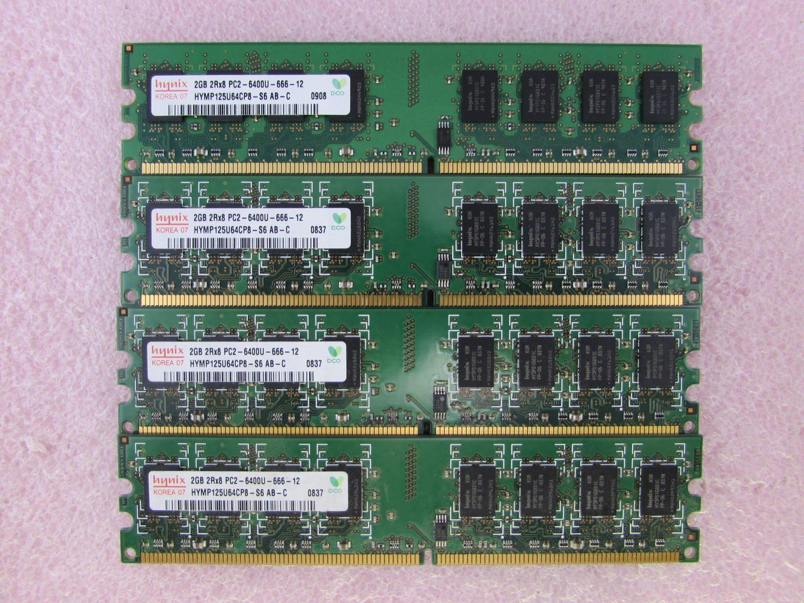 Hynix HYMP125U64CP8-S6 8GB 4 x 2GB PC2-6400U DDR2 800 Non-ECC Unbuff Memory Kit