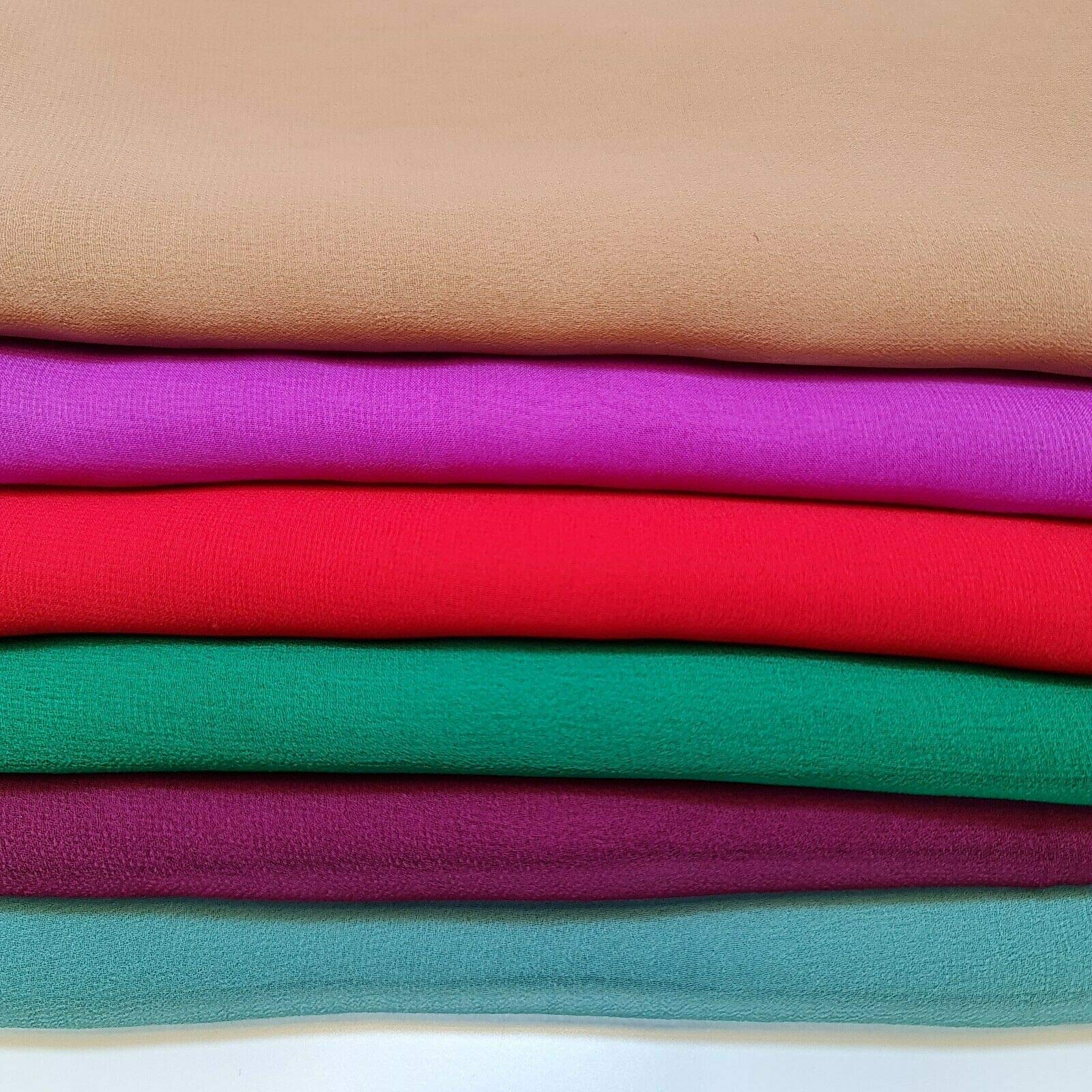 Stazione tessile 100% poliestere muschio crepe chiffon velato decorazione drappo abito tessuto 44 pollici (10 metri - Moka chiaro)