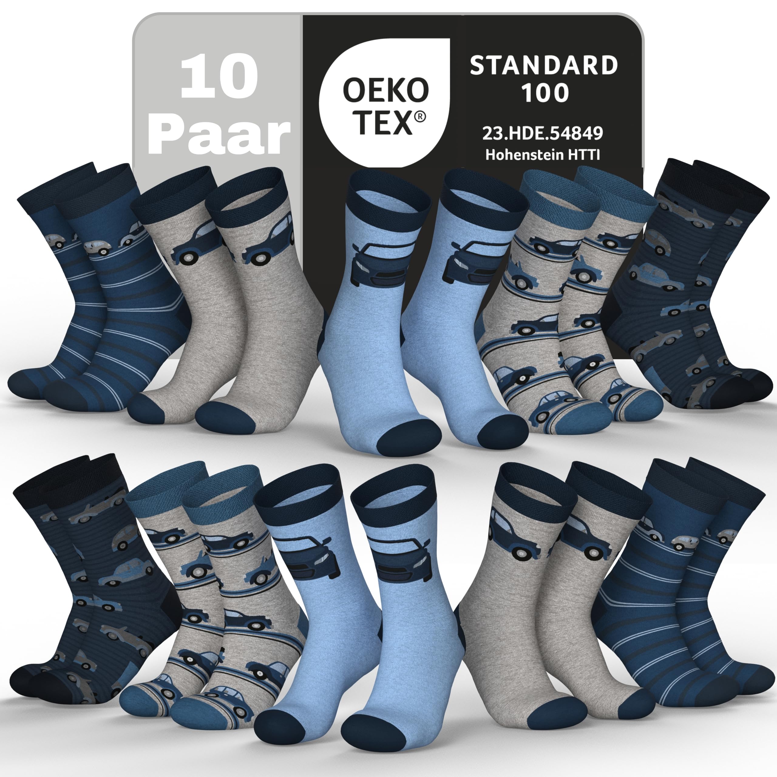 MEDOLY Kinder Socken (10 Paar) mit 72% Baumwolle, für Mädchen & Jungen - Kindersocken