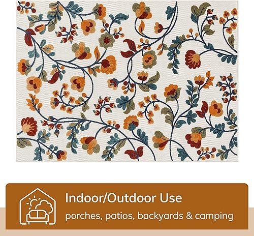 Miniatura 4 de Well Woven Darla - Alfombra moderna para interiores y exteriores, color beige, 5 x 7 pies, 3 pulgadas x 7 pies, resistente a las manchas