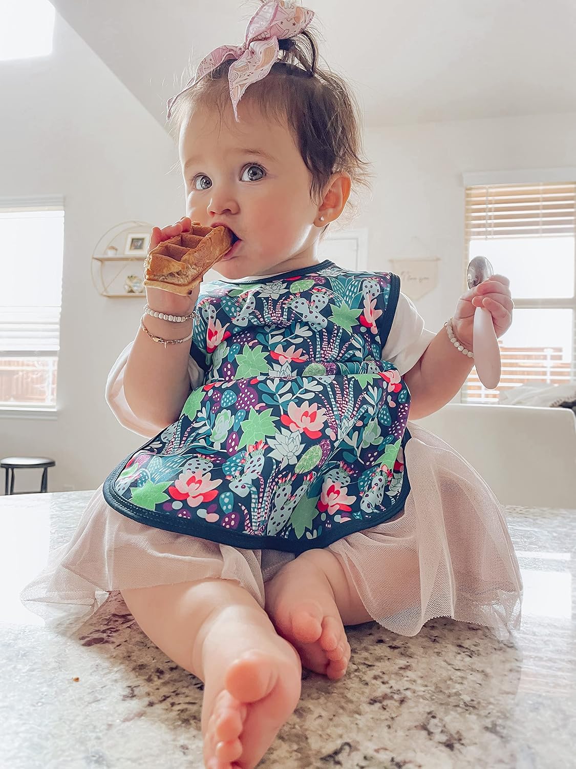 BapronBaby Desert Kitty Bapron Bundle - Bapron (Sz Baby/Toddler 6m-3T) + Desert Floral + Fresh Lemon + Kitty - Soft Waterproof Stain Resistant Bib - Machine Washable image 5