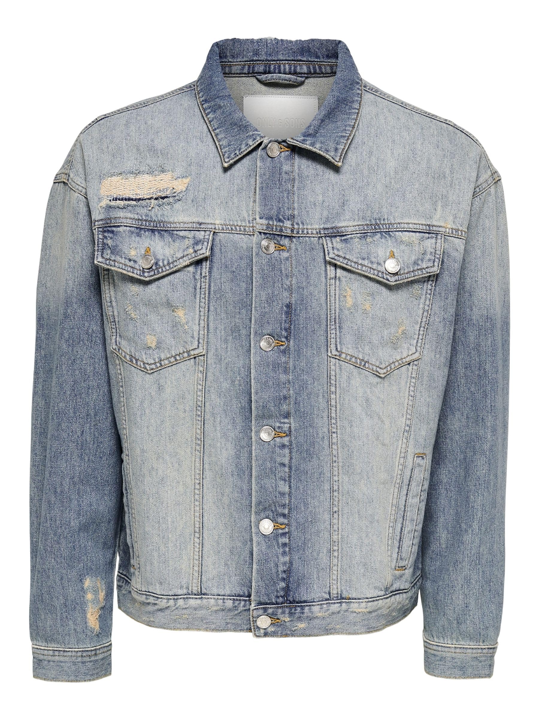 Only & Sons Men's Blue Denim Denim Jacket, Oversize, M