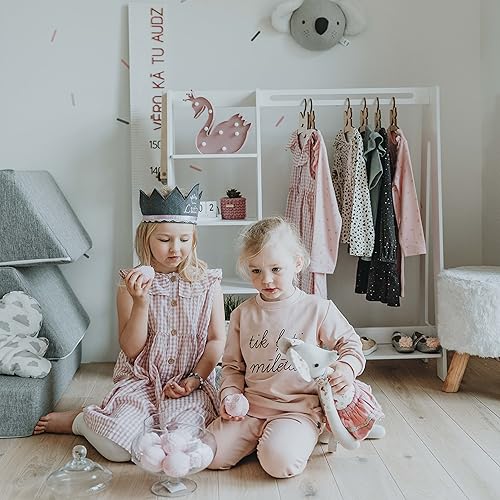 Miniatura 25 de Sweet Home from wood Armario infantil – Perchero de madera con riel colgante y estante de exhibición para niños – Muebles de vestir de bricolaje,