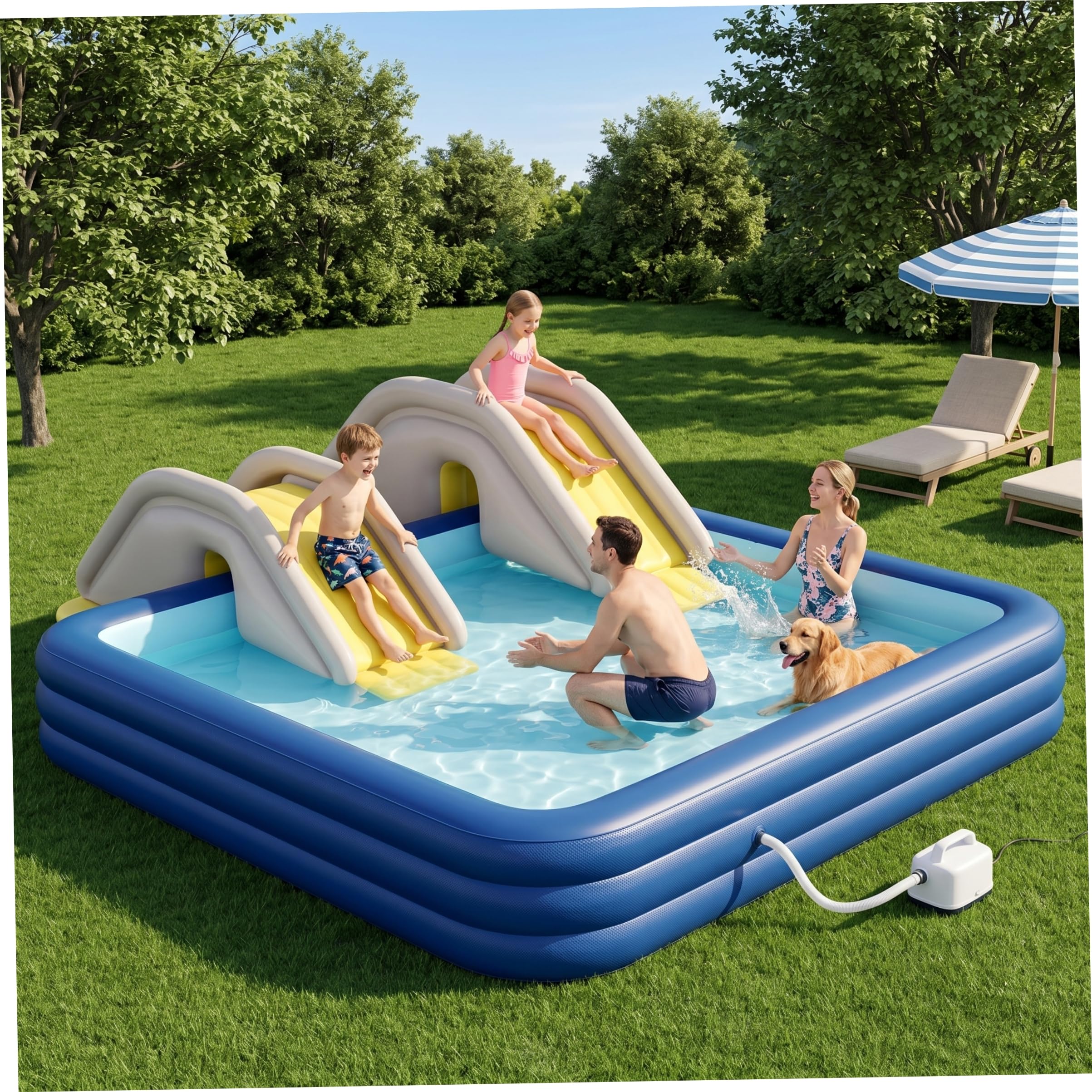 Scivolo Gonfiabile per Piscina, Scivolo in PVC 92×32×27 Pollici, Giocattolo Gonfiabile per Piscina, Nuoto