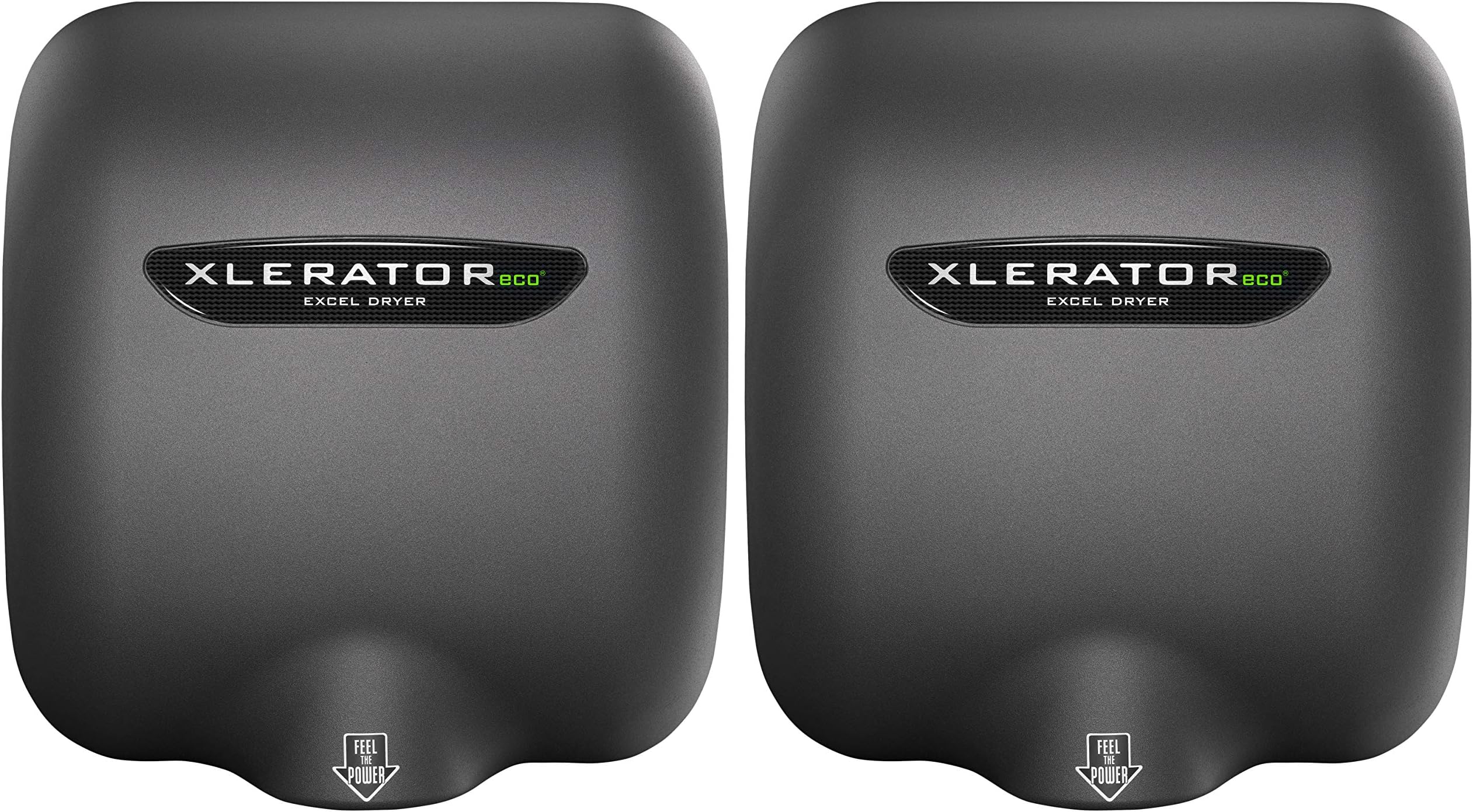 XL-GR-ECO 1.1N High Speed Commercial Hand Dryer, Excel Dryer, Graphite Textured Cover, Automatic Sensor, Surface Mount, Noise Reduction Nozzle, LEED Credit, No Heat, 110/120V (2 PK)